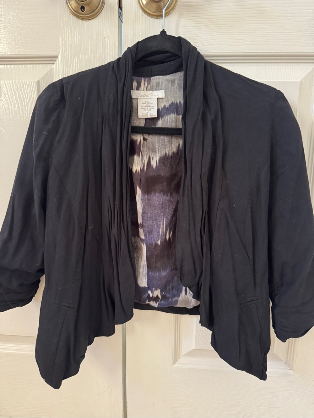 Black Open-Front Women's Blazer